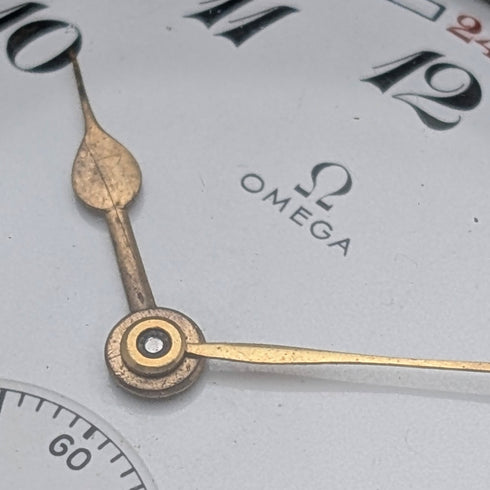 1935 Vintage Omega Pocket Watch Alloy Case Open Face Works Well